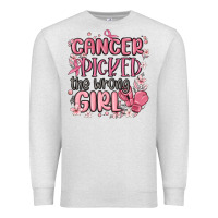 Oatmeal Heather cancer picked the wrong girl malia Premium Sweatshirt - MaliasSmallBusiness