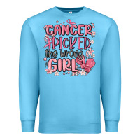 Ocean Blue cancer picked the wrong girl malia Premium Sweatshirt - MaliasSmallBusiness