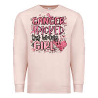 Pale Pink cancer picked the wrong girl malia Premium Sweatshirt - MaliasSmallBusiness
