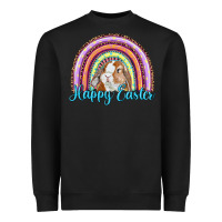 Black happy easter rainbow bunny Heavyweight Sweatshirt - RanaPortraitStore