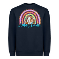 Navy happy easter rainbow bunny Heavyweight Sweatshirt - RanaPortraitStore