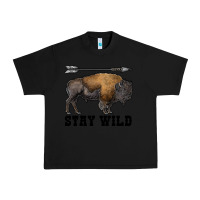 Black stay wild bison Urban Heavy Tee - RanaPortraitStore