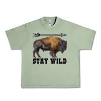 Oil Green stay wild bison Urban Heavy Tee - RanaPortraitStore