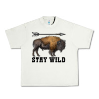 Pistachio stay wild bison Urban Heavy Tee - RanaPortraitStore