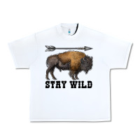 White stay wild bison Urban Heavy Tee - RanaPortraitStore
