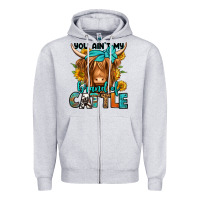 Heather Grey you ain't my brand of cattle longhaired cow Zipper Hoodie - Jasminsmagicworld