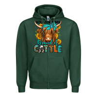 Sports Green you ain't my brand of cattle longhaired cow Zipper Hoodie - Jasminsmagicworld