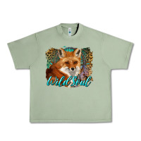 Oil Green wild soul fox with dream catcher Urban Heavy Tee - BarkalooDesign