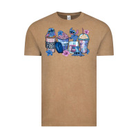 Vintage Coffee stitch coffee cups Vintage Tee - Zillion Design Studio