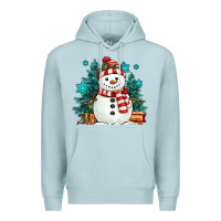 Blue Mist christmas snowman Premium Hoodie - MaliasSmallBusiness