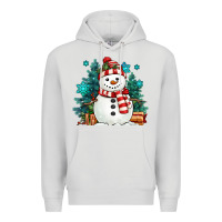 Dove Grey christmas snowman Premium Hoodie - MaliasSmallBusiness