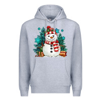 Heather Grey christmas snowman Premium Hoodie - MaliasSmallBusiness