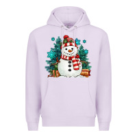 Lilac christmas snowman Premium Hoodie - MaliasSmallBusiness