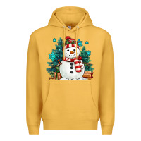 Mustard christmas snowman Premium Hoodie - MaliasSmallBusiness