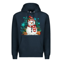 Navy christmas snowman Premium Hoodie - MaliasSmallBusiness