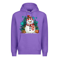Purple christmas snowman Premium Hoodie - MaliasSmallBusiness