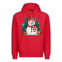 Red christmas snowman Premium Hoodie - MaliasSmallBusiness