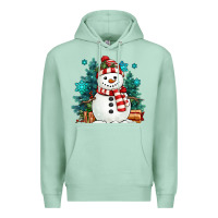 Seafoam christmas snowman Premium Hoodie - MaliasSmallBusiness