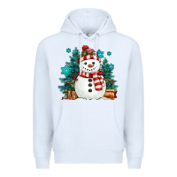 White christmas snowman Premium Hoodie - MaliasSmallBusiness