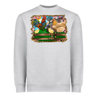 Heather Grey Happy easter rooster chicken and chick Heavyweight Sweatshirt - RanaPortraitStore