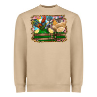 Mushroom Happy easter rooster chicken and chick Heavyweight Sweatshirt - RanaPortraitStore