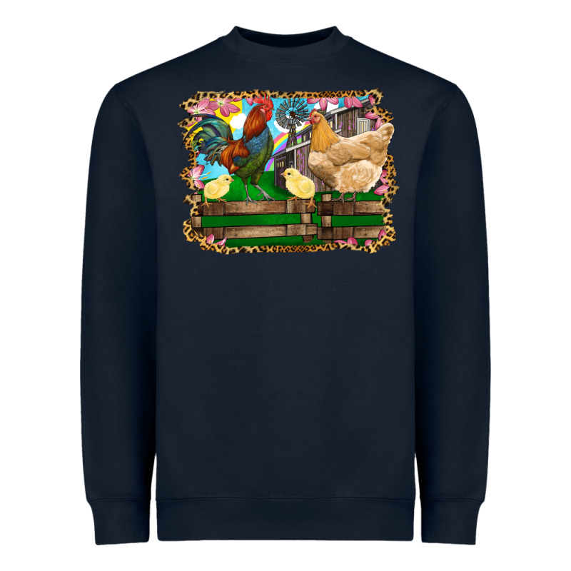 Happy Easter Rooster Chicken And Chick Heavyweight Sweatshirt by RanaPortraitStore | Teevron