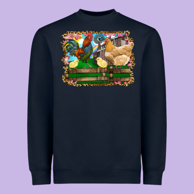 Heavyweight Sweatshirt Happy easter rooster chicken and chick