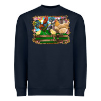 Navy Happy easter rooster chicken and chick Heavyweight Sweatshirt - RanaPortraitStore