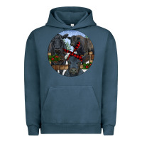 Pigment Midnight Navy Black Angus Family Urban Hoodie - RanaPortraitStore