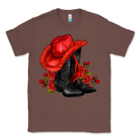 Chestnut valentines day cowboy boots red  and roses Classic Tee - AdoDesignShop