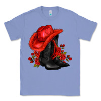 Colony Blue valentines day cowboy boots red  and roses Classic Tee - AdoDesignShop