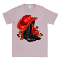 Lilac valentines day cowboy boots red  and roses Classic Tee - AdoDesignShop