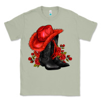 Matcha valentines day cowboy boots red  and roses Classic Tee - AdoDesignShop