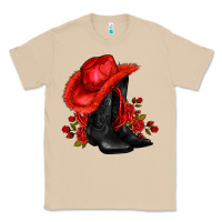 Mushroom valentines day cowboy boots red  and roses Classic Tee - AdoDesignShop