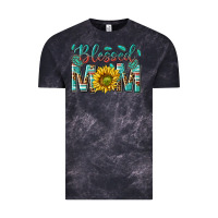 Cloud Black western blessed mom with sunflower Vintage Tee - texasbilliewilder