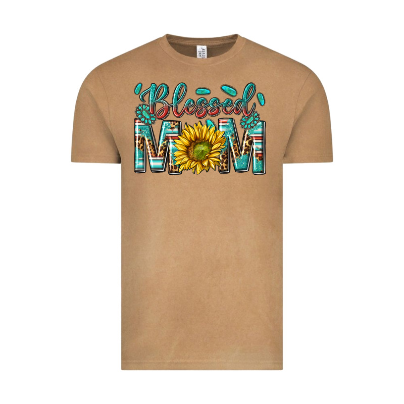 Western Blessed Mom With Sunflower Vintage Tee by texasbilliewilder | Teevron