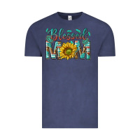 Vintage Denim western blessed mom with sunflower Vintage Tee - texasbilliewilder