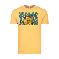 Vintage Mustard western blessed mom with sunflower Vintage Tee - texasbilliewilder