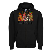 Black happy holidays Zipper Hoodie - JahusDesignShop