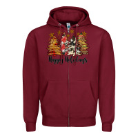 Burgundy happy holidays Zipper Hoodie - JahusDesignShop