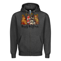 Charcoal Heather happy holidays Zipper Hoodie - JahusDesignShop