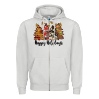 Dove Grey happy holidays Zipper Hoodie - JahusDesignShop