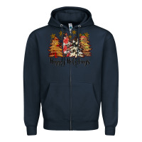 Navy happy holidays Zipper Hoodie - JahusDesignShop