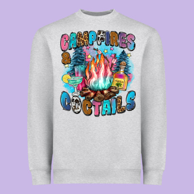 Campfires And Coctails Heavyweight Sweatshirt Designed By Zillion Design Studio