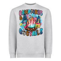 Heather Grey campfires and coctails Heavyweight Sweatshirt - Zillion Design Studio