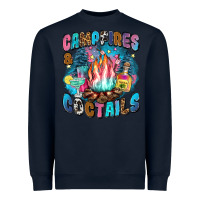 Navy campfires and coctails Heavyweight Sweatshirt - Zillion Design Studio