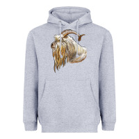 Heather Grey kiko goat face Heavyweight Hoodie - LillyAllenDesigns
