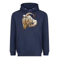 Navy kiko goat face Heavyweight Hoodie - LillyAllenDesigns