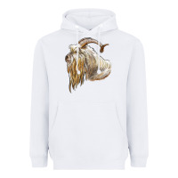 White kiko goat face Heavyweight Hoodie - LillyAllenDesigns