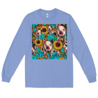 Cute Pig With Patches Seamless Pattern Long Sleeve Tee | Teevron